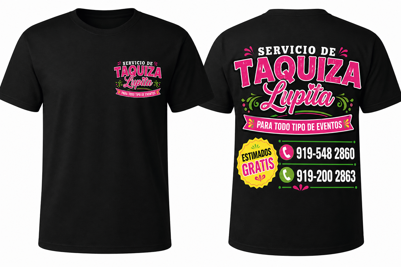 Taquiza Lupita custom event catering t-shirt design